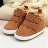 imageBaby Boys Girls Shoes Infant HighTop Ankle Sneakers NonSlip Soft Sole Toddler Prewalker Newborn First Walkers Crib ShoesC01Fleece Brown