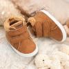 imageBaby Boys Girls Shoes Infant HighTop Ankle Sneakers NonSlip Soft Sole Toddler Prewalker Newborn First Walkers Crib ShoesC01Fleece Brown