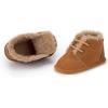 imageBaby Boys Girls Shoes Infant HighTop Ankle Sneakers NonSlip Soft Sole Toddler Prewalker Newborn First Walkers Crib ShoesIFleece Light Brown