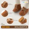 imageBaby Boys Girls Shoes Infant HighTop Ankle Sneakers NonSlip Soft Sole Toddler Prewalker Newborn First Walkers Crib ShoesIFleece Light Brown