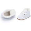 imageBaby Boys Girls Shoes Infant HighTop Ankle Sneakers NonSlip Soft Sole Toddler Prewalker Newborn First Walkers Crib ShoesIFleece White