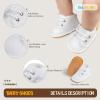 imageBaby Boys Girls Shoes Infant HighTop Ankle Sneakers NonSlip Soft Sole Toddler Prewalker Newborn First Walkers Crib ShoesIFleece White
