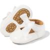 imageBaby Mary Jane Flats for Girls with Bowknot Cotton Anti Skid Sole Infant First Walker Princess Dress Crib Wedding Shoes1aWhite