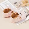 imageBaby Mary Jane Flats for Girls with Bowknot Cotton Anti Skid Sole Infant First Walker Princess Dress Crib Wedding ShoesAPink