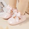 imageBaby Mary Jane Flats for Girls with Bowknot Cotton Anti Skid Sole Infant First Walker Princess Dress Crib Wedding ShoesAPink