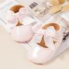 imageBaby Mary Jane Flats for Girls with Bowknot Cotton Anti Skid Sole Infant First Walker Princess Dress Crib Wedding ShoesAPink