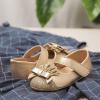 imageBaby Mary Jane Flats for Girls with Bowknot Cotton Anti Skid Sole Infant First Walker Princess Dress Crib Wedding ShoesBGold