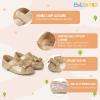 imageBaby Mary Jane Flats for Girls with Bowknot Cotton Anti Skid Sole Infant First Walker Princess Dress Crib Wedding ShoesBGold