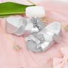 imageBaby Mary Jane Flats for Girls with Bowknot Cotton Anti Skid Sole Infant First Walker Princess Dress Crib Wedding ShoesBSilver