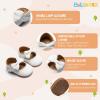 imageBaby Mary Jane Flats for Girls with Bowknot Cotton Anti Skid Sole Infant First Walker Princess Dress Crib Wedding ShoesCWhite