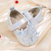 imageBaby Mary Jane Flats for Girls with Bowknot Cotton Anti Skid Sole Infant First Walker Princess Dress Crib Wedding ShoesD01Blue