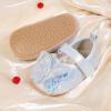 imageBaby Mary Jane Flats for Girls with Bowknot Cotton Anti Skid Sole Infant First Walker Princess Dress Crib Wedding ShoesD01Blue