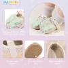 imageBaby Mary Jane Flats for Girls with Bowknot Cotton Anti Skid Sole Infant First Walker Princess Dress Crib Wedding ShoesD01Green