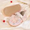 imageBaby Mary Jane Flats for Girls with Bowknot Cotton Anti Skid Sole Infant First Walker Princess Dress Crib Wedding ShoesD01Pink