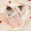 imageBaby Mary Jane Flats for Girls with Bowknot Cotton Anti Skid Sole Infant First Walker Princess Dress Crib Wedding ShoesD01Pink