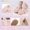 imageBaby Mary Jane Flats for Girls with Bowknot Cotton Anti Skid Sole Infant First Walker Princess Dress Crib Wedding ShoesD01Pink