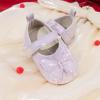 imageBaby Mary Jane Flats for Girls with Bowknot Cotton Anti Skid Sole Infant First Walker Princess Dress Crib Wedding ShoesD01Purple