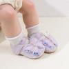 imageBaby Mary Jane Flats for Girls with Bowknot Cotton Anti Skid Sole Infant First Walker Princess Dress Crib Wedding ShoesD01Purple