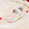 imageBaby Mary Jane Flats for Girls with Bowknot Cotton Anti Skid Sole Infant First Walker Princess Dress Crib Wedding ShoesD01Silverwhite