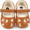 imageBaby Mary Jane Flats for Girls with Bowknot Cotton Anti Skid Sole Infant First Walker Princess Dress Crib Wedding ShoesE01Brown