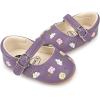 imageBaby Mary Jane Flats for Girls with Bowknot Cotton Anti Skid Sole Infant First Walker Princess Dress Crib Wedding ShoesE01Purple