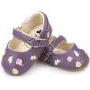 imageBaby Mary Jane Flats for Girls with Bowknot Cotton Anti Skid Sole Infant First Walker Princess Dress Crib Wedding ShoesE01Purple