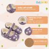 imageBaby Mary Jane Flats for Girls with Bowknot Cotton Anti Skid Sole Infant First Walker Princess Dress Crib Wedding ShoesE01Purple