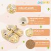 imageBaby Mary Jane Flats for Girls with Bowknot Cotton Anti Skid Sole Infant First Walker Princess Dress Crib Wedding ShoesE01Yellow