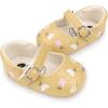 imageBaby Mary Jane Flats for Girls with Bowknot Cotton Anti Skid Sole Infant First Walker Princess Dress Crib Wedding ShoesE01Yellow