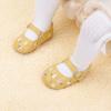 imageBaby Mary Jane Flats for Girls with Bowknot Cotton Anti Skid Sole Infant First Walker Princess Dress Crib Wedding ShoesE01Yellow