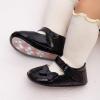 imageBaby Mary Jane Flats for Girls with Bowknot Cotton Anti Skid Sole Infant First Walker Princess Dress Crib Wedding ShoesF01Black