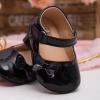 imageBaby Mary Jane Flats for Girls with Bowknot Cotton Anti Skid Sole Infant First Walker Princess Dress Crib Wedding ShoesF01Black