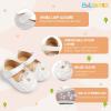 imageBaby Mary Jane Flats for Girls with Bowknot Cotton Anti Skid Sole Infant First Walker Princess Dress Crib Wedding ShoesG02White