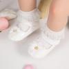 imageBaby Mary Jane Flats for Girls with Bowknot Cotton Anti Skid Sole Infant First Walker Princess Dress Crib Wedding ShoesG02White
