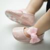 imageBaby Mary Jane Flats for Girls with Bowknot Cotton Anti Skid Sole Infant First Walker Princess Dress Crib Wedding ShoesH01Pink