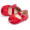 imageBaby Mary Jane Flats for Girls with Bowknot Cotton Anti Skid Sole Infant First Walker Princess Dress Crib Wedding ShoesIRed