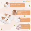 imageBaby Mary Jane Flats for Girls with Bowknot Cotton Anti Skid Sole Infant First Walker Princess Dress Crib Wedding ShoesIWhite
