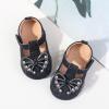 imageBaby Mary Jane Flats for Girls with Bowknot Cotton Anti Skid Sole Infant First Walker Princess Dress Crib Wedding ShoesOBlack