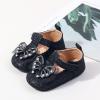 imageBaby Mary Jane Flats for Girls with Bowknot Cotton Anti Skid Sole Infant First Walker Princess Dress Crib Wedding ShoesOBlack
