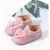 imageBaby Mary Jane Flats for Girls with Bowknot Cotton Anti Skid Sole Infant First Walker Princess Dress Crib Wedding ShoesOPink