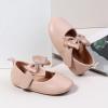 imageBaby Mary Jane Flats for Girls with Bowknot Cotton Anti Skid Sole Infant First Walker Princess Dress Crib Wedding ShoesW4172 Apricot