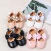 imageBaby Mary Jane Flats for Girls with Bowknot Cotton Anti Skid Sole Infant First Walker Princess Dress Crib Wedding ShoesW4172 Black