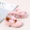 imageBaby Mary Jane Flats for Girls with Bowknot Cotton Anti Skid Sole Infant First Walker Princess Dress Crib Wedding ShoesW4172 Pink
