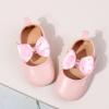 imageBaby Mary Jane Flats for Girls with Bowknot Cotton Anti Skid Sole Infant First Walker Princess Dress Crib Wedding ShoesW4172 Pink
