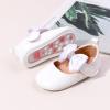 imageBaby Mary Jane Flats for Girls with Bowknot Cotton Anti Skid Sole Infant First Walker Princess Dress Crib Wedding ShoesW4172 White