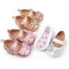 imageBaby Mary Jane Flats for Girls with Bowknot Cotton Anti Skid Sole Infant First Walker Princess Dress Crib Wedding ShoesW5122 Pink