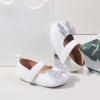 imageBaby Mary Jane Flats for Girls with Bowknot Cotton Anti Skid Sole Infant First Walker Princess Dress Crib Wedding ShoesW5122 White