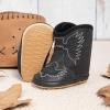 imageBaby Western Cowboy Boots Infant Boys Girls NonSlip Soft Sole Booties Toddler Newborn First Walker Crib Shoes3167Black