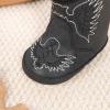 imageBaby Western Cowboy Boots Infant Boys Girls NonSlip Soft Sole Booties Toddler Newborn First Walker Crib Shoes3167Black