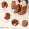 imageBaby Western Cowboy Boots Infant Boys Girls NonSlip Soft Sole Booties Toddler Newborn First Walker Crib ShoesBrown
